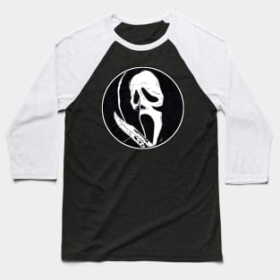 GHOSTFACE - Scream (Circle Black and White) Baseball T-Shirt